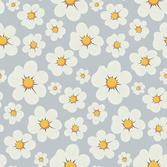 Seamless floral pattern on light background. Background in small flowers for textiles, fabrics, cotton fabric, covers, wallpaper, print, gift wrapping, postcard, scrapbooking. 
