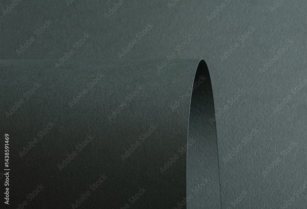 Aufkleber Paper texture with dark green tone, deep green color and folded wave finish, clean perforated surface creating natural minimalistic backdrop with elegant modern style..