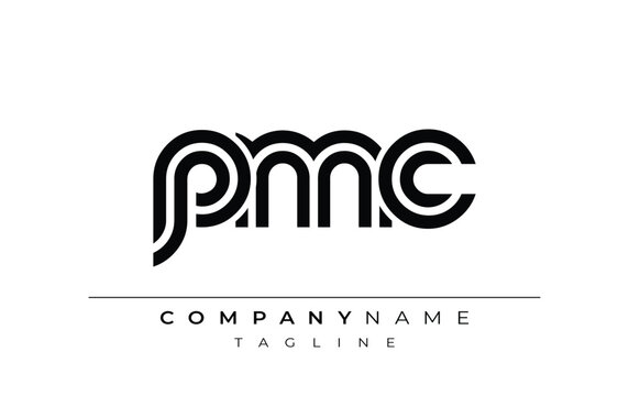 PMC Creative Unique Modern Letter Logo Design. Stylized logo featuring a unique letter design, presenting abstract minimalist aesthetics and modern appeal.