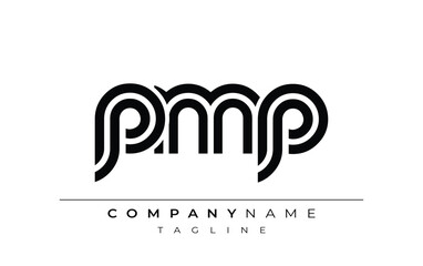 Obraz premium PMP Creative Unique Modern Letter Logo Design. Stylized logo featuring a unique letter design, presenting abstract minimalist aesthetics and modern appeal.