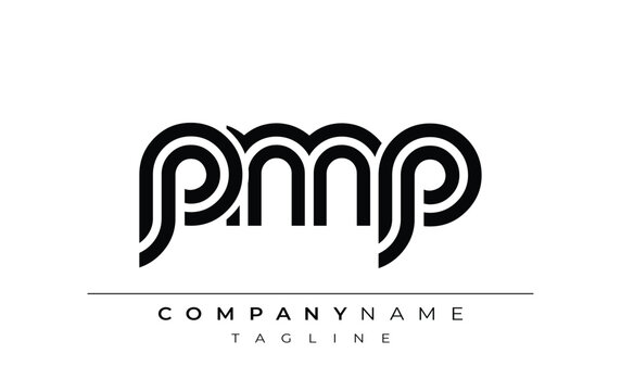 PMP Creative Unique Modern Letter Logo Design. Stylized logo featuring a unique letter design, presenting abstract minimalist aesthetics and modern appeal.