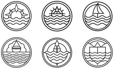 black and white nautical logo designs design