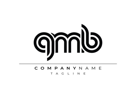 QMB Creative Unique Modern Letter Logo Design. Stylized logo featuring a unique letter design, presenting abstract minimalist aesthetics and modern appeal.