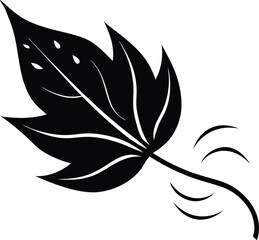 minimalist autumn leaf blowing in wind on white