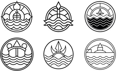 black and white nautical logo designs design
