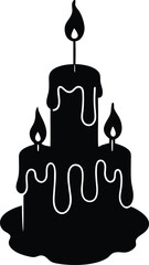 minimalist candle cluster with melted wax on white.eps