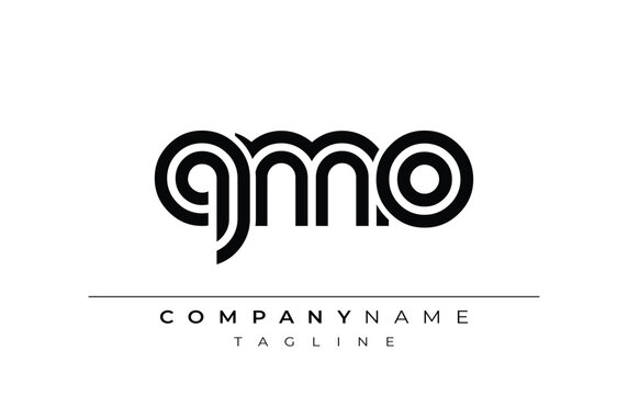 QMO Creative Unique Modern Letter Logo Design. Stylized logo featuring a unique letter design, presenting abstract minimalist aesthetics and modern appeal.