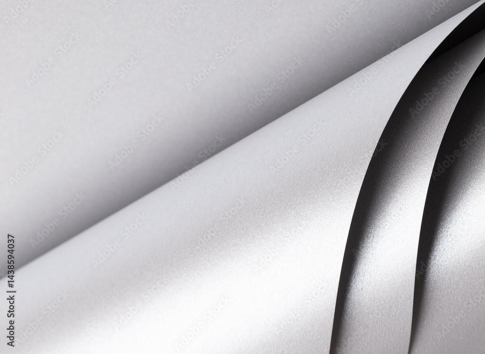 Poster Paper texture with sleek silver and platinum tones, glossy pearlescent surface with shimmering wave effect, luxurious metallic finish and abstract minimalistic design, stylish elegant backdrop with.