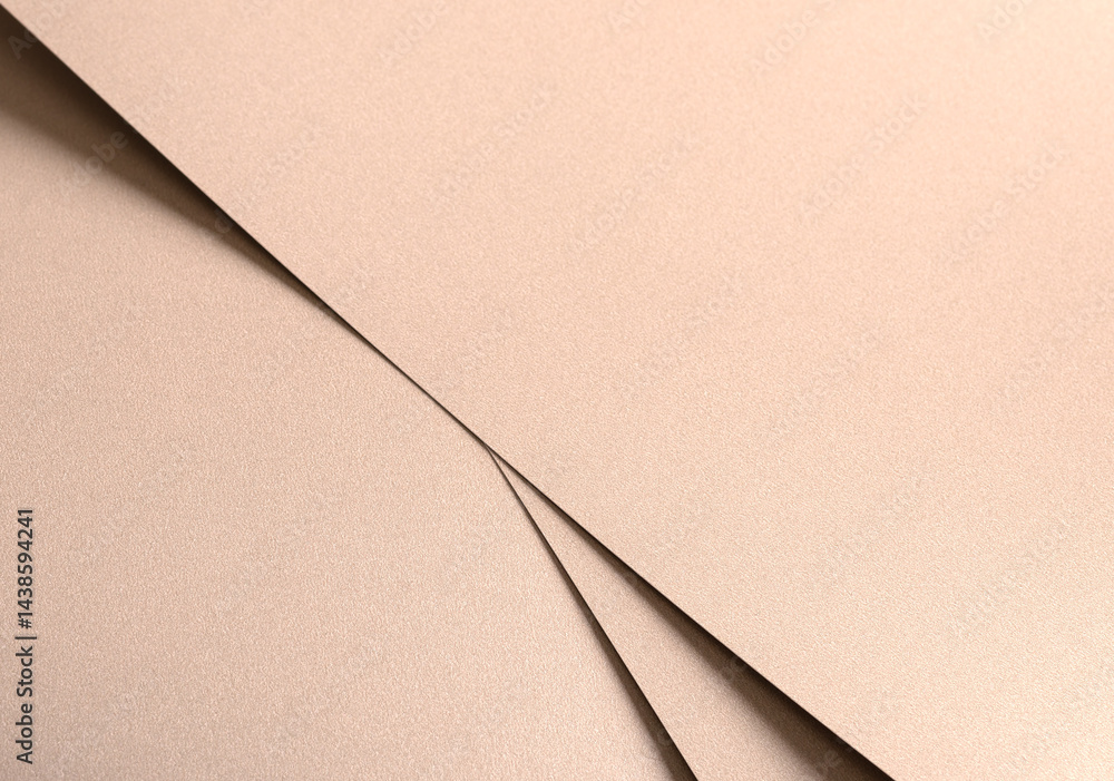 Poster paper texture with soft beige and light gold tones, glossy glistering surface with geometric layered