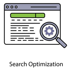 Search Optimization Vector Icon Illustrating SEO Strategy Development, Organic Traffic Growth, and Website Optimization