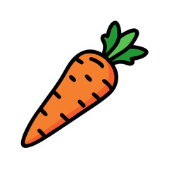 Isolated cartoon carrot vector illustration for healthy eating and vegetarian diet concept