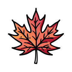 Isolated autumn maple leaf vector illustration for fall season designs and thanksgiving day graphics