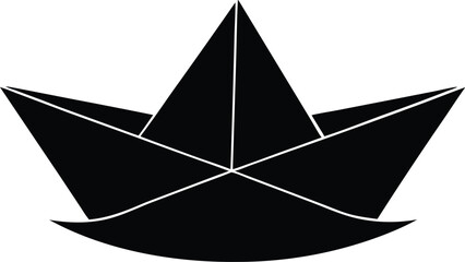 minimalist paper boat floating on water