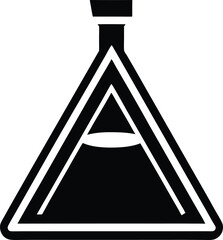 minimalist potion triangle icon on white backgroun.eps
