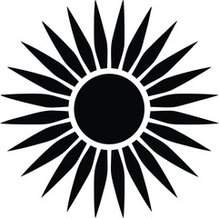 minimalist sun icon with rays