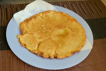 Typical Costa Rican food called arepa, an appetizer to have with coffee