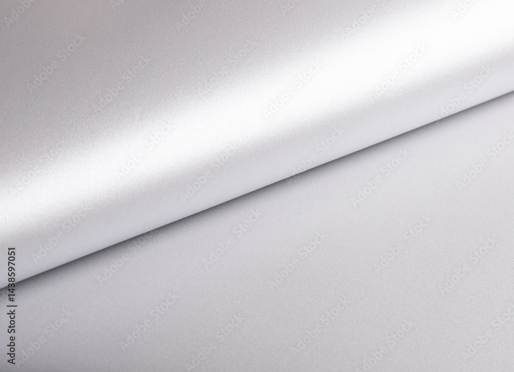 Poster silver paper texture with pearlescent gloss, sleek rolled design, and metallic platinum tones, shimm