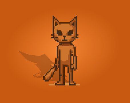 nft pixel art illustration of cat tung tung sahur
