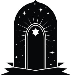 illustration of a church in the night