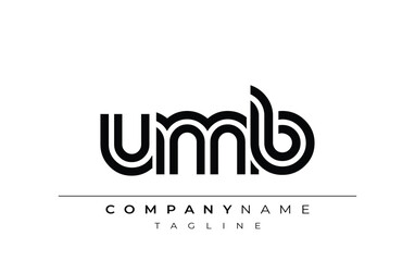 UMB Creative Unique Modern Letter Logo Design. Stylized logo featuring a unique letter design, presenting abstract minimalist aesthetics and modern appeal.