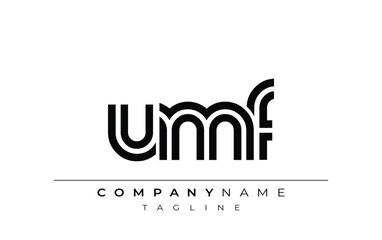 Obraz premium UMF Creative Unique Modern Letter Logo Design. Stylized logo featuring a unique letter design, presenting abstract minimalist aesthetics and modern appeal.