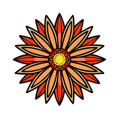 Floral vector design decorative flower illustration graphic art blossom bloom petal element nature orange