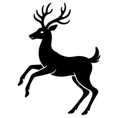 Obraz premium deer silhouette vector illustration