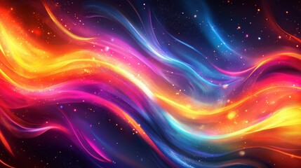 A neon light rays background with glowing lines and vibrant motion