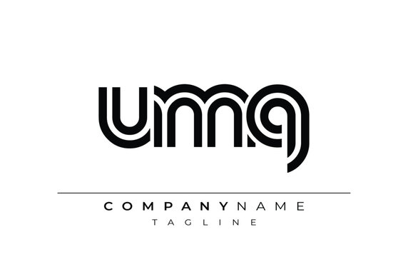 UMQ Creative Unique Modern Letter Logo Design. Stylized logo featuring a unique letter design, presenting abstract minimalist aesthetics and modern appeal.