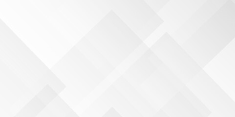 Vector white and gray overlap triangle geometric technology pattern. minimal rectangle arranged white lines transparent web square background layers. overlap web presentation banner tech design.