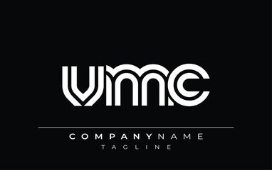 Fototapeta premium VMC Creative Unique Modern Letter Logo Design. Stylized logo featuring a unique letter design, presenting abstract minimalist aesthetics and modern appeal.