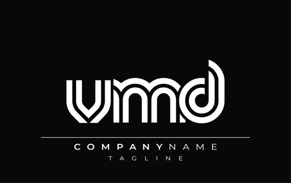 VMD Creative Unique Modern Letter Logo Design. Stylized logo featuring a unique letter design, presenting abstract minimalist aesthetics and modern appeal.