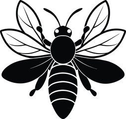 realistic honey bee on flower on white background