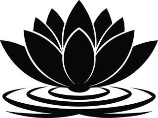 realistic lotus flower on a serene water surface 