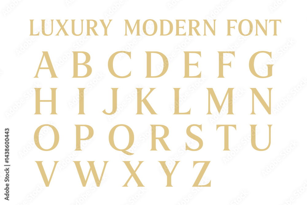 Poster elegant luxury modern font showcasing uppercase letters in a chic design for creative projects and b