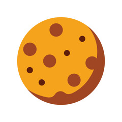 Simple chocolate chip cookie vector illustration for banners and social media