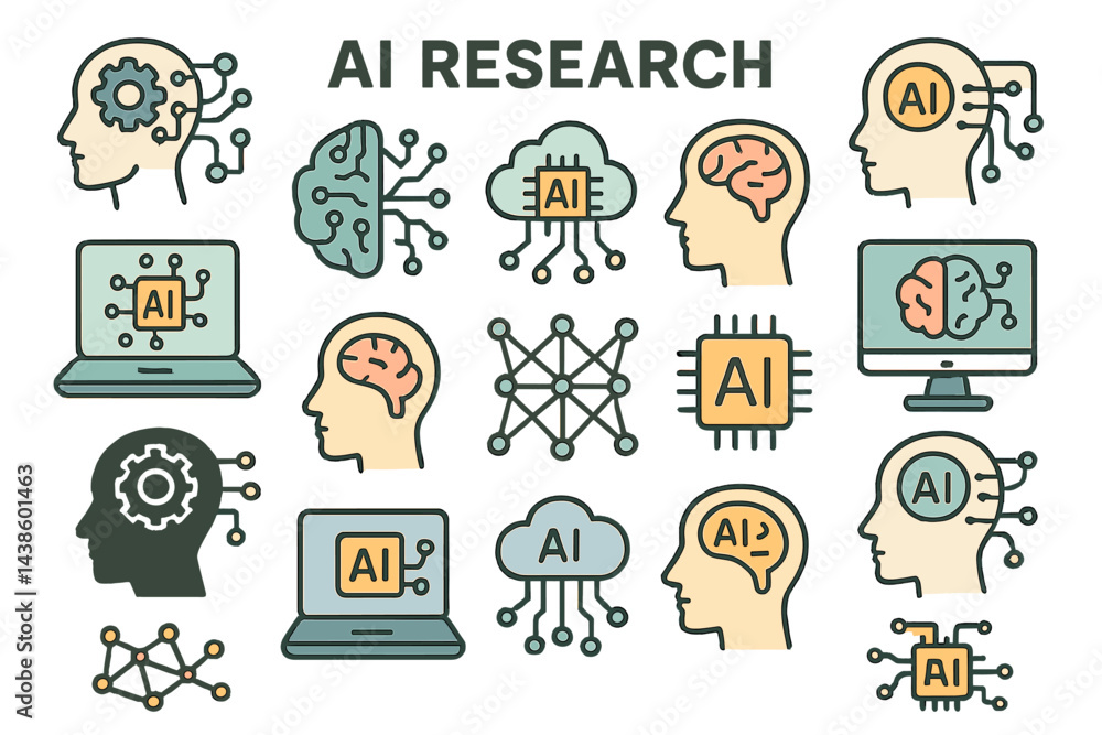 Poster Exploring advancements in artificial intelligence research with diverse concepts and technologies