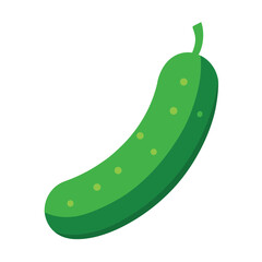 Simple minimalist illustration of a fresh green cucumber on a white background