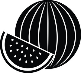 realistic watermelon whole and slice