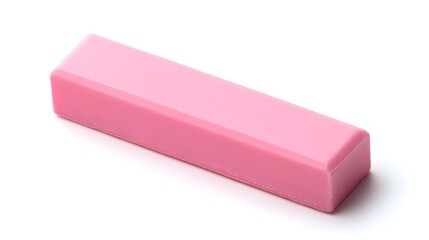 High Quality Pink Rubber Eraser Isolated on White Background for School and Office Supplies