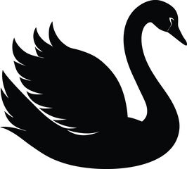 Fototapeta premium realistic white swan silhouette