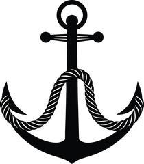 simple anchor and rope vector