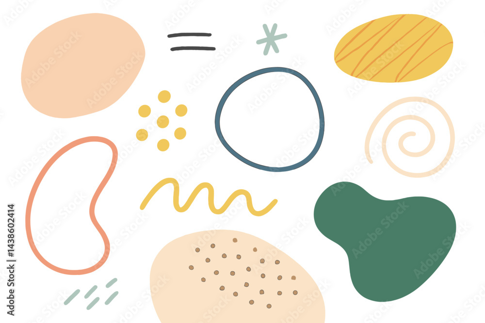 Poster abstract shapes and patterns displayed on a clean background for modern design inspiration