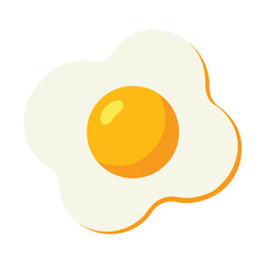 Fried egg cartoon illustration breakfast food icon fresh and healthy