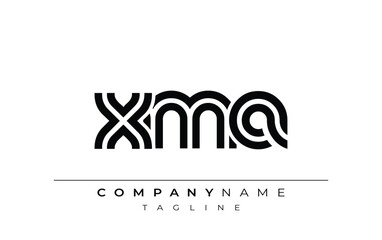 XMA Creative Unique Modern Letter Logo Design. Stylized logo featuring a unique letter design, presenting abstract minimalist aesthetics and modern appeal.