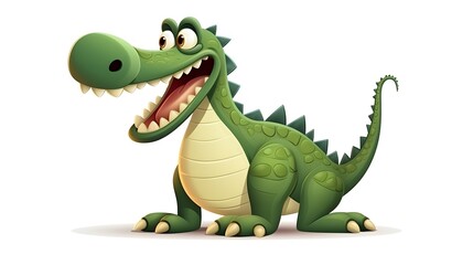 Fototapeta premium Vintage Cartoon Crocodile Vector Illustration for Creative Projects