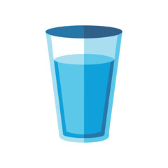 Simple vector illustration of a glass filled with refreshing water