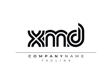 XMD Creative Unique Modern Letter Logo Design. Stylized logo featuring a unique letter design, presenting abstract minimalist aesthetics and modern appeal.