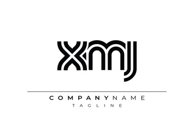 XMJ Creative Unique Modern Letter Logo Design. Stylized logo featuring a unique letter design, presenting abstract minimalist aesthetics and modern appeal.