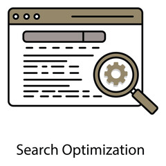 Search Optimization Vector Icon Showing Website Performance Optimization, SEO Campaign Growth, and Search Ranking Solutions